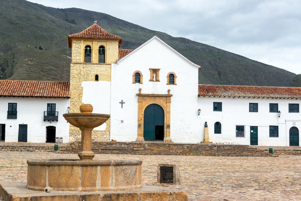 Villa De Leyva Church and Fountain