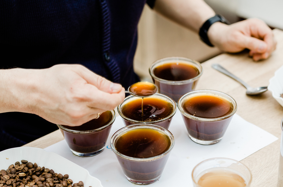 Professional Barista Tasting New Coffee Flavors